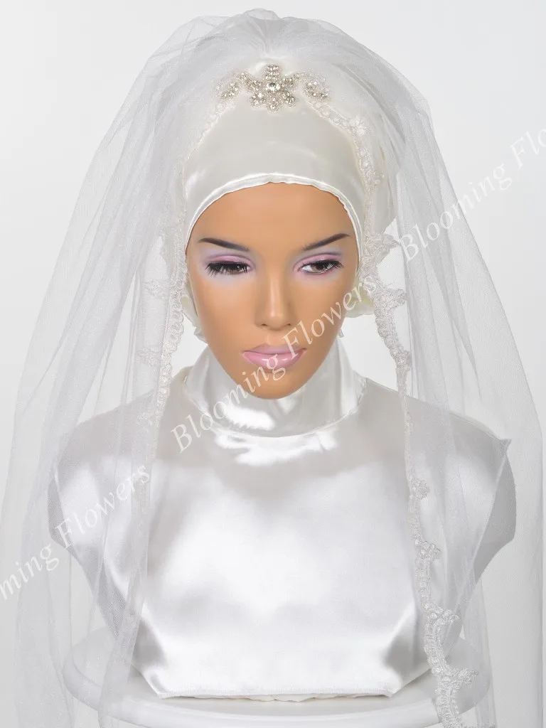 Мусульманский Свадебный хиджаб 2019 кристаллов бисероплетение мусульманская