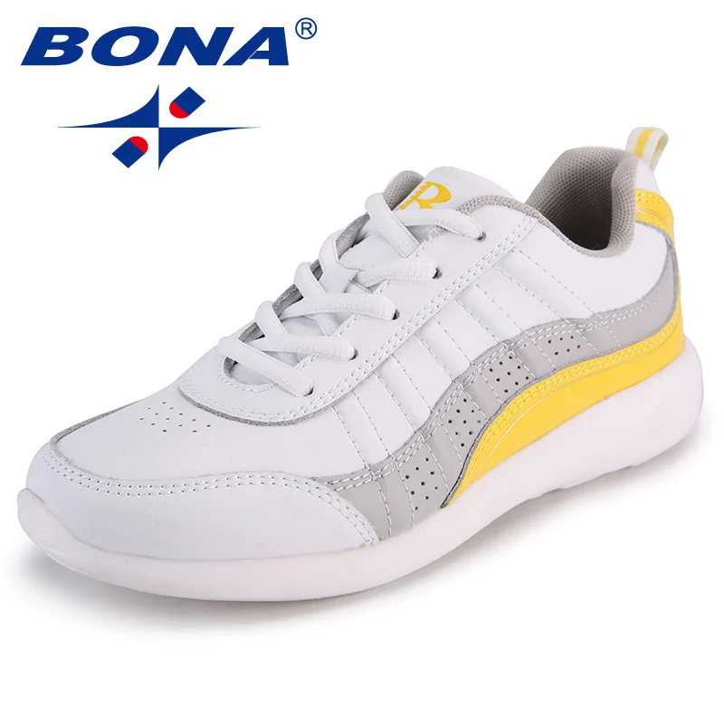 WHITE YELLOW BONA/Новое поступление; женские туфли в классическом стиле на плоской подошве; Изящные дизайнерские женские удобные туфли; женские кроссовки из микрофибры; женская обувь на шнуровке - Цвет: WHITE YELLOW