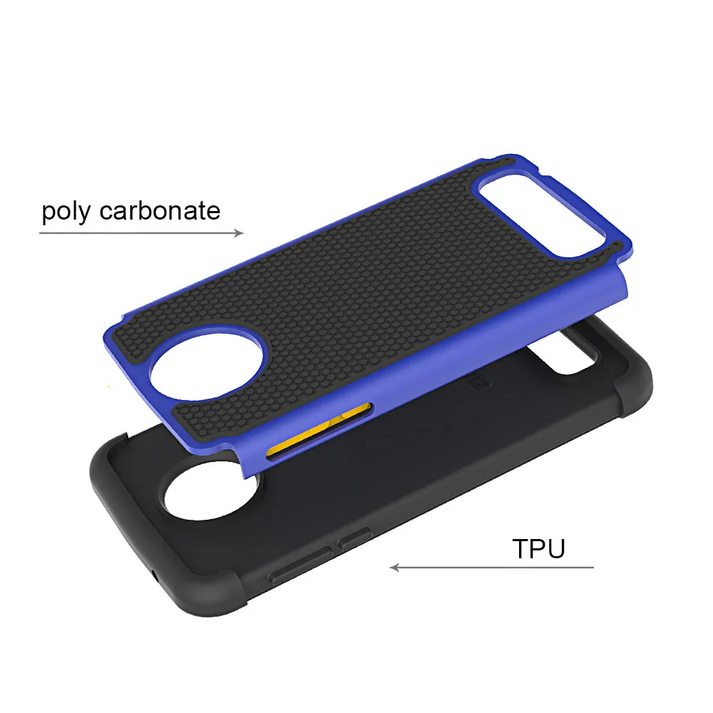 Dual Layer TPU &amp Hard PC Shockproof Hybrid Armor Case Impact Protective Phone Cover For Motorola Moto Z2 Force / Droid | Мобильные