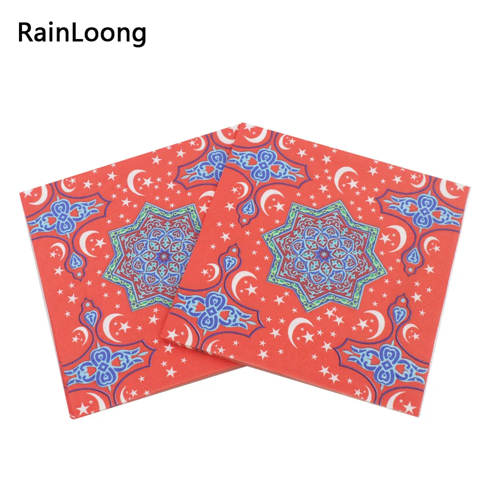 [RainLoong] печатная идентификация al Fitr Eid Mubarak бумажная салфетка для искусственных
