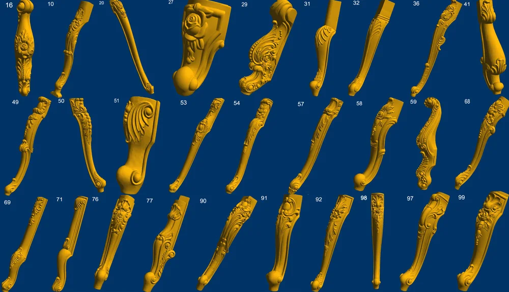 28 штук Хорошее качество 3D модели в stl формата для деталей мебели ноги фрезерный