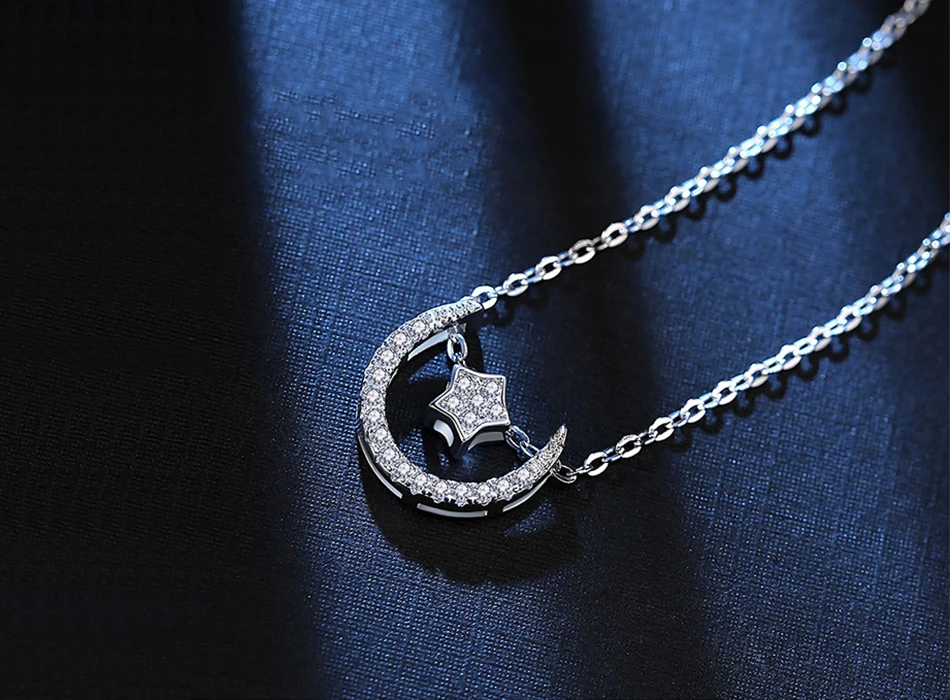 ORSA JEWELS 925 пробы Серебряное ожерелье с кулоном в виде звезды с австрийским кристаллом для женщин 4 способа носить ожерелье Подарки SN06