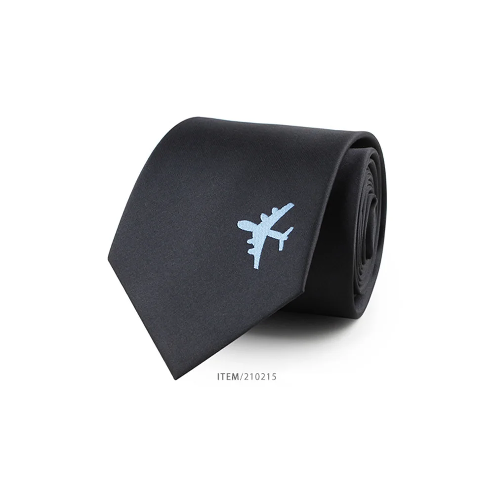 8cm Black Mens Neck Tie aircraft custom made Wide Neckties Gravata Fashion Casual Arrow Professional Corbatas Hombre Cravat | Аксессуары