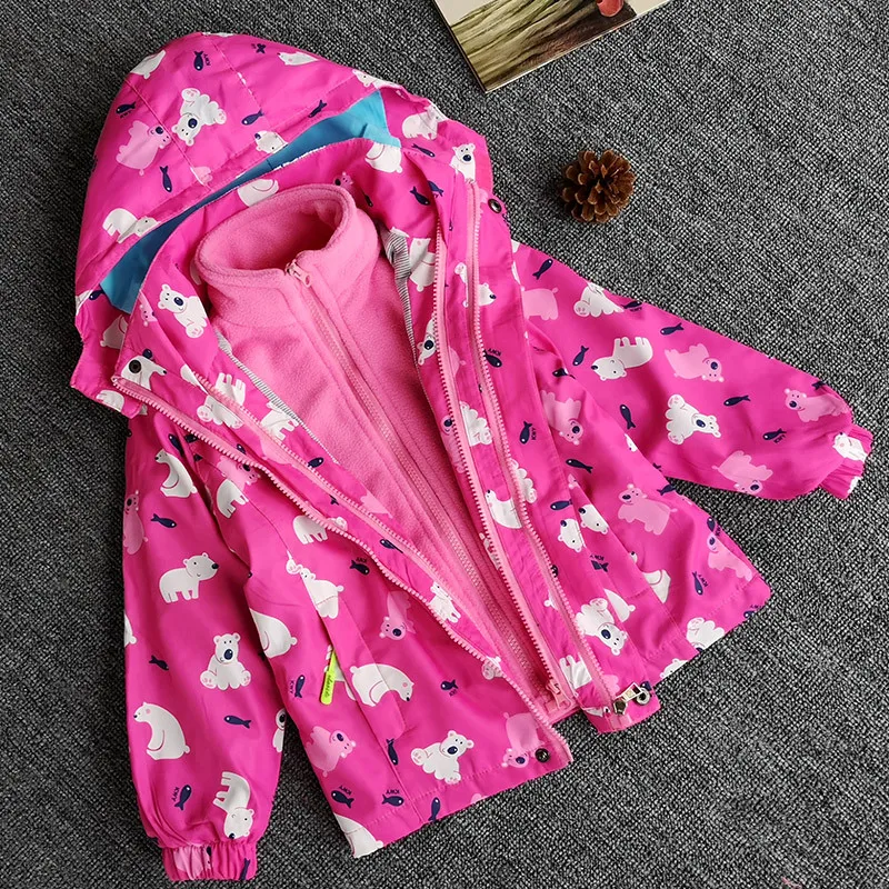 Пальто для девочек на весну-осень повседневные хлопковые куртки с капюшоном 2 шт.