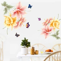 new 5d wall sticker hd warm flowers pvc removable waterproof diy stickers tv backdrop decorative painting creative wallpaper
