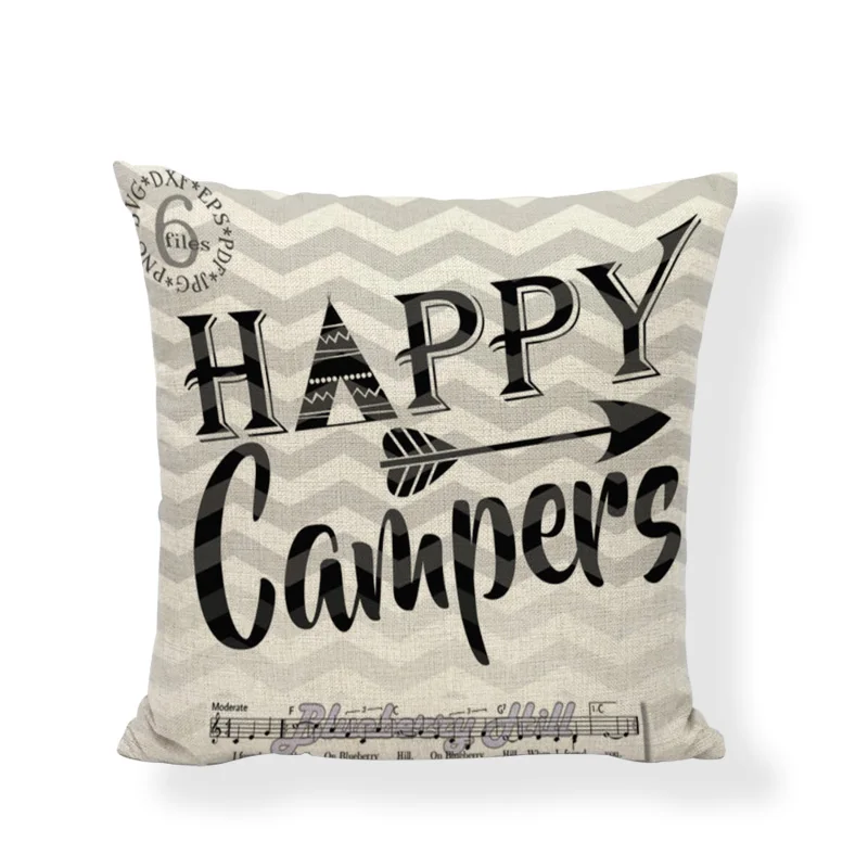 Горячая Распродажа льняная наволочка для подушки Happy Campers наволочка для подушки Hudsons эскиз наволочка с изображением автомобиля для офиса и дома декоративный чехол для подушки