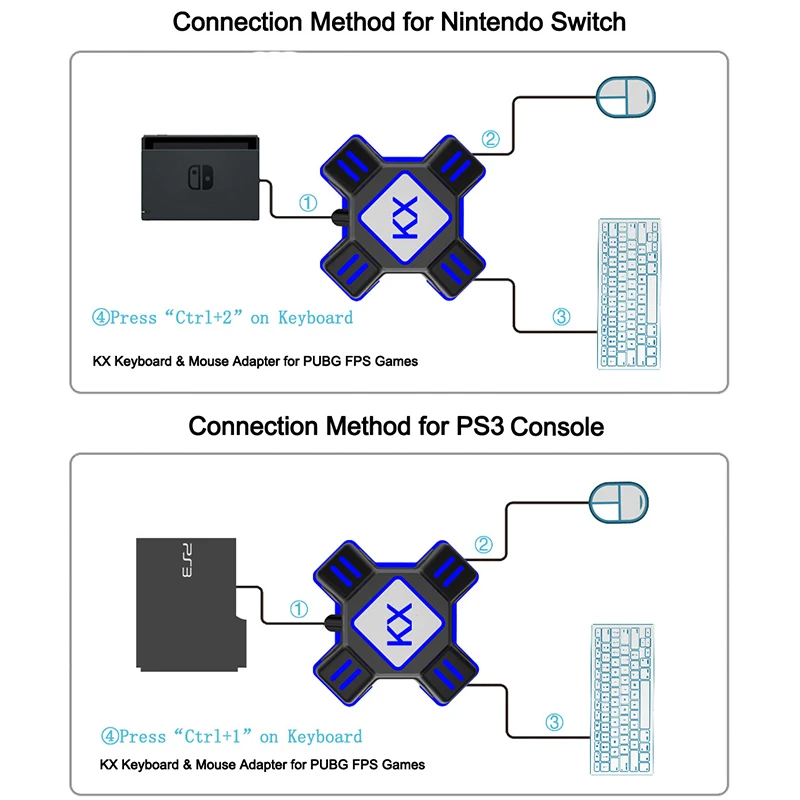 Игровые контроллеры KX USB клавиатура для Nintendo Switch for PS4 PS3 Xbox One адаптер джойстика