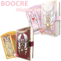 anime 53 piece cosplay card captor sakura kinomoto tarot with clow cards magic book set in box prop gift phone chain