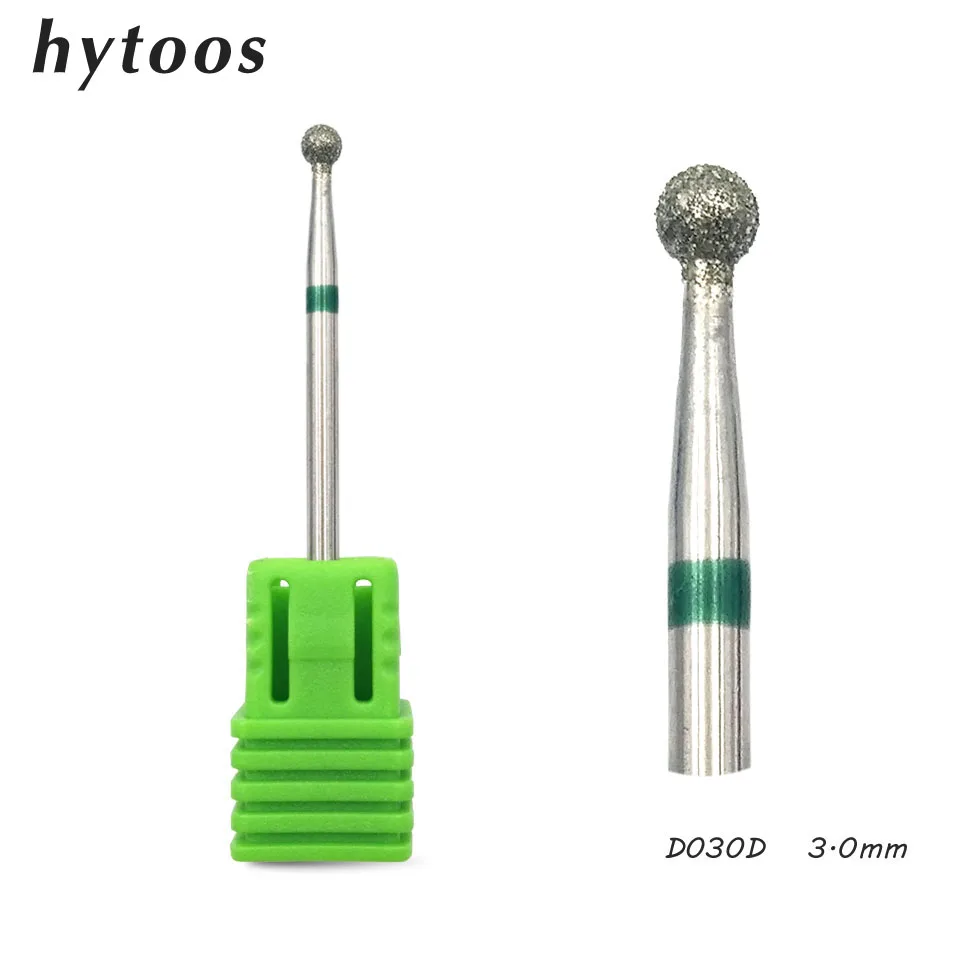 HYTOOS 3 шт./партия шариковая Алмазная фреза для ногтей 3/32 &quotроторные фрезы кутикулы
