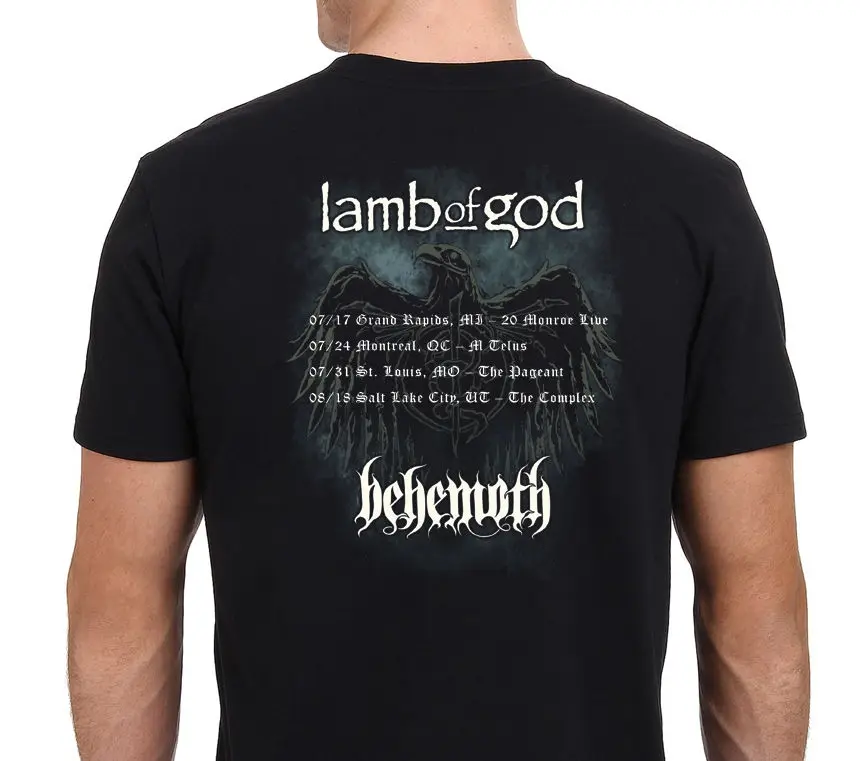 Ягненка Бога и Бегемот без Slayer Tour 2017 Для мужчин футболка Размеры: S-XXL | Мужская