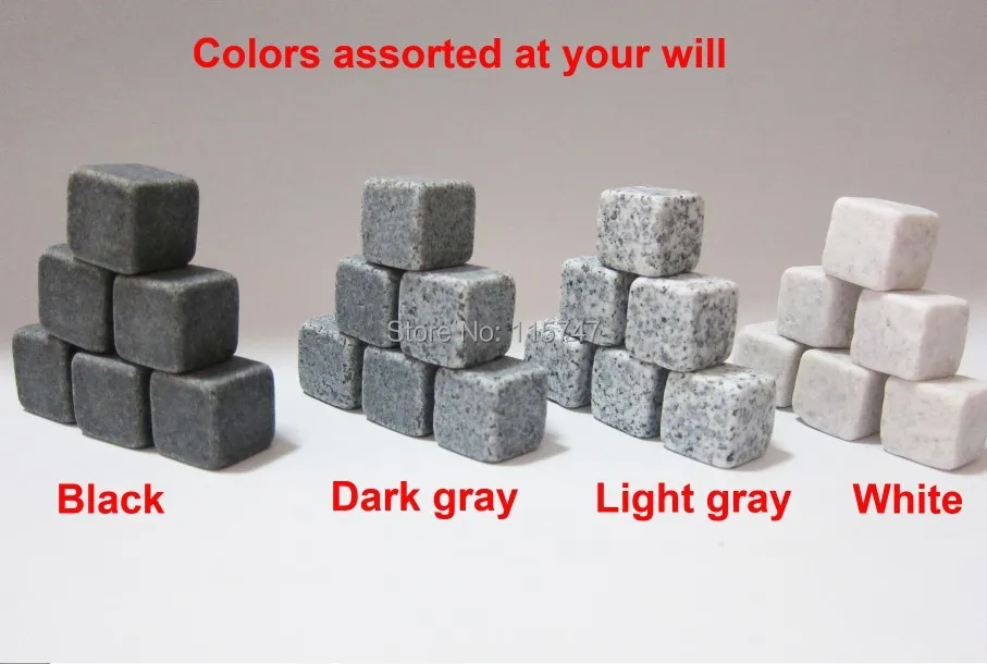 

Whisky stones 500pcs/lot without packaging, no bag no packaging, 5 colors assorted freely+free shipping!