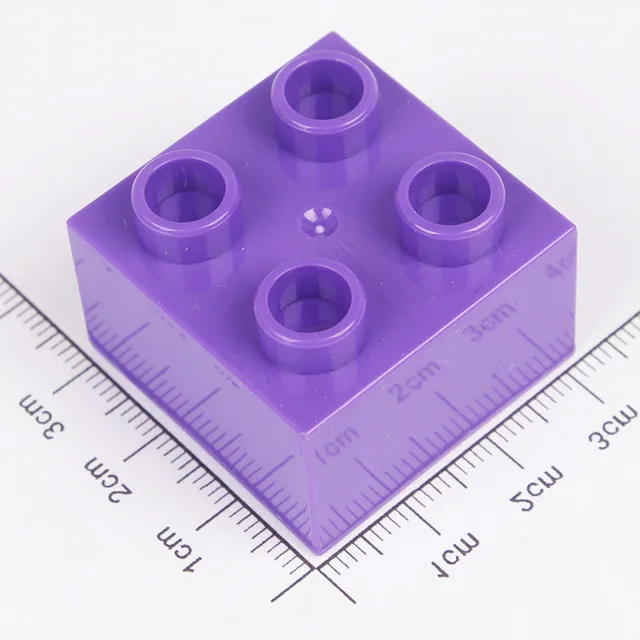 Purple Большое здание красочный блок 2*2 Кирпичи DIY классический кусок большой размер точка Кирпич Игрушка аксессуары совместимый L бренд Duplo части - Цвет: Purple