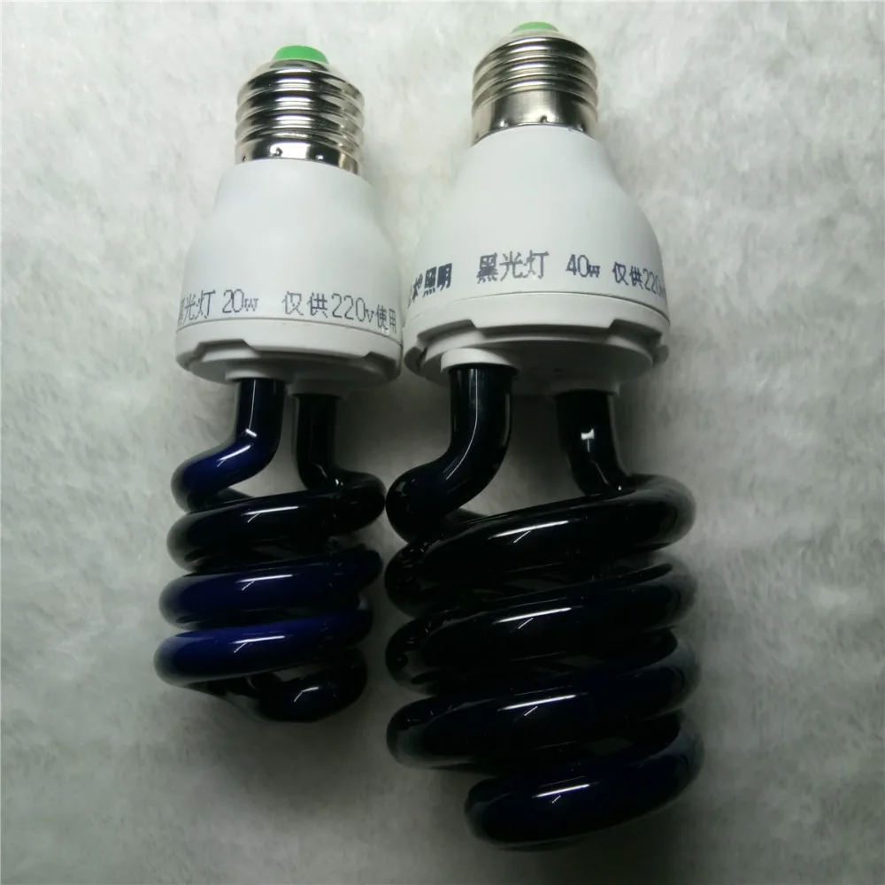 E27 20W 40W 220V ультрафиолетовый светильник энергосберегающая лампа спиральный