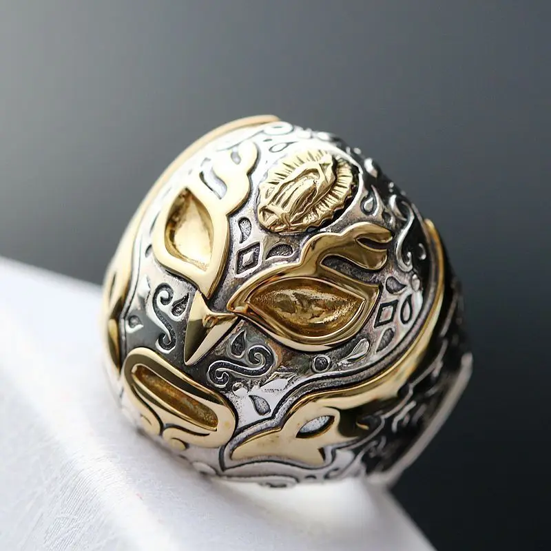 

Thai silver Jesus wide-faced men's ring Hip-hop style 100%925 sterling silver open ring free shipping