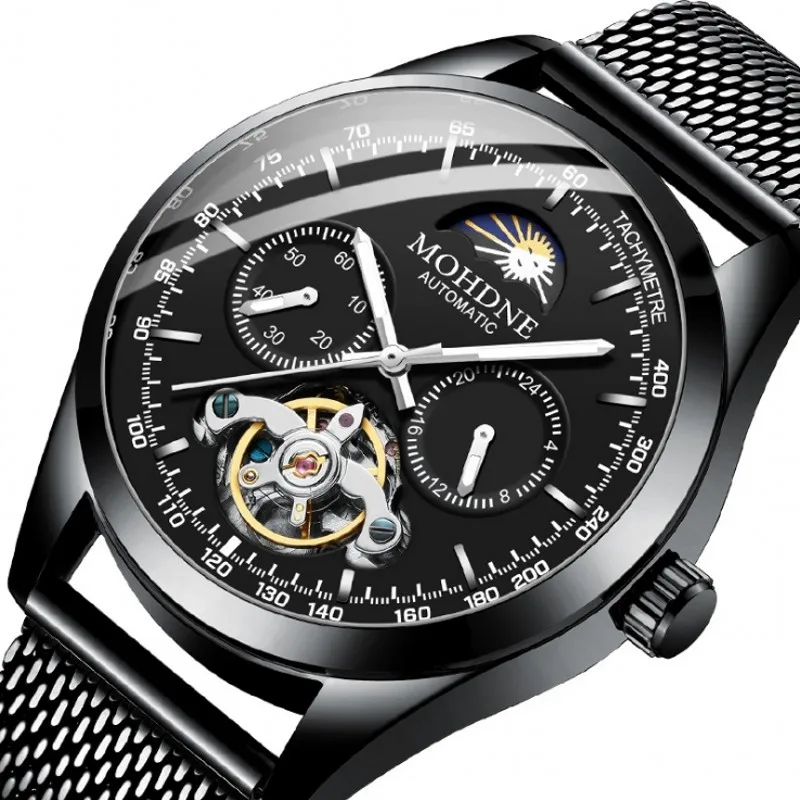 Роскошные мужские часы Tourbillon автоматические механические деловые полностью