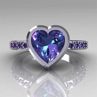 zn purple zircon crystal ring for women lovely heart shape excellent quality beautiful jewelry romantic valentines day gift