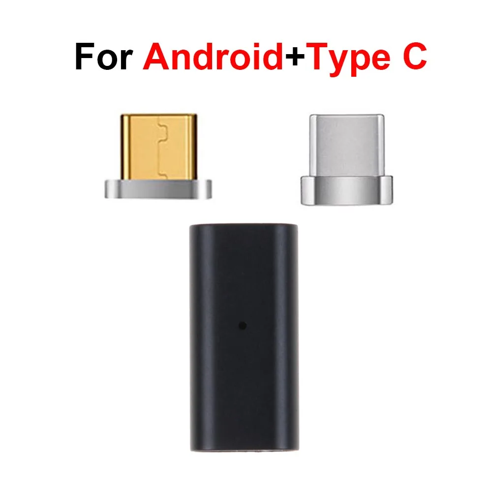 Магнитная Зарядка type C/lOS/Micro/3 в 1 Магнитный зарядный usb-кабель для передачи данных адаптер конвертер для iPhone Android Micro-type-C разъем - Цвет: For Android Type C