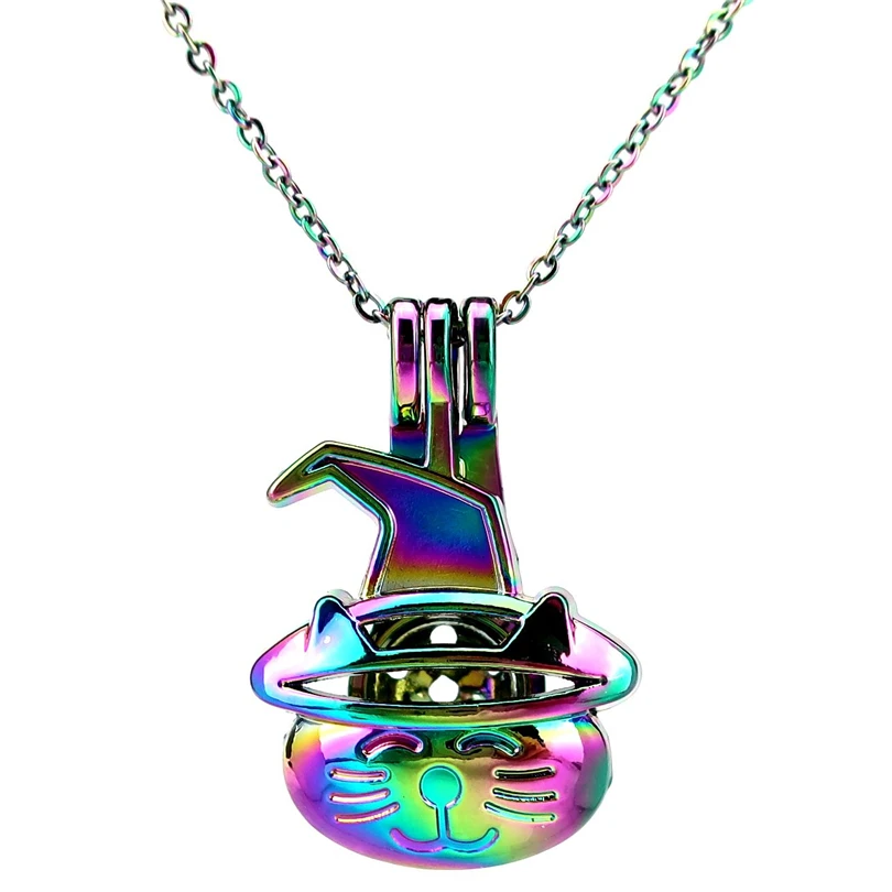 C845 цвета шляпа ведьмы подвеска с изображением кошки арома-диффузор для эфирных