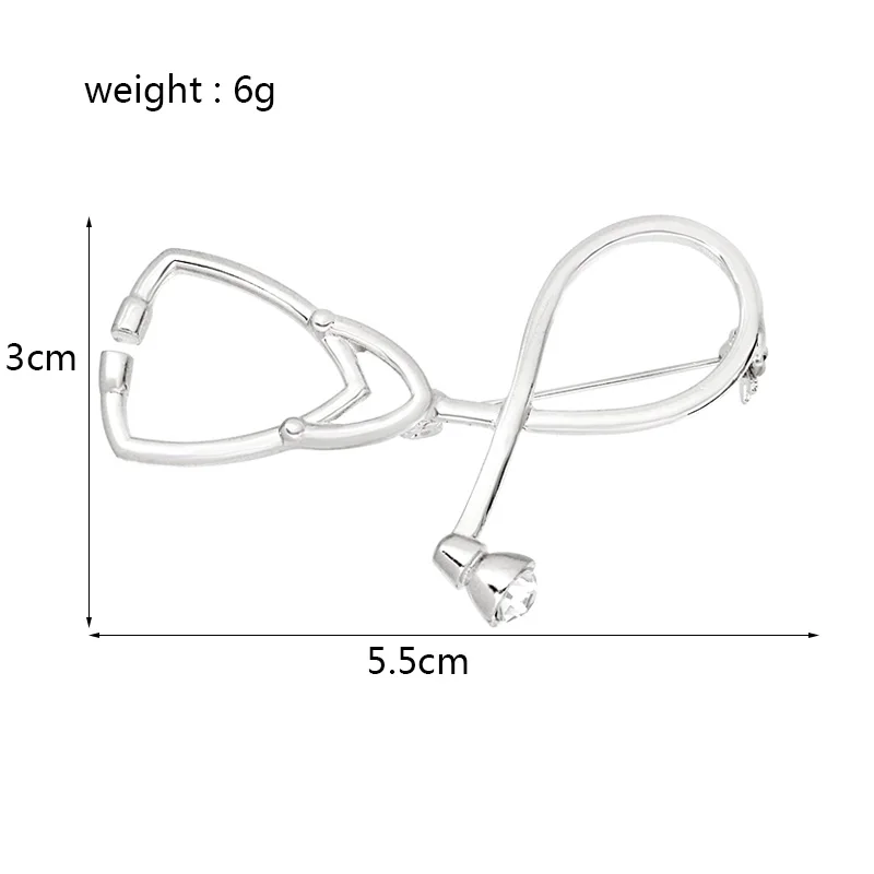 Металлическая брошь в виде стетоскопа булавки для медсестры врачи рубашка