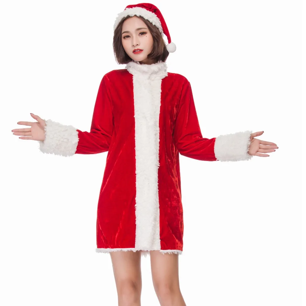 New Christmas Party Red Plush Jacket Stage Costume Cosplay Character | Тематическая одежда и униформа