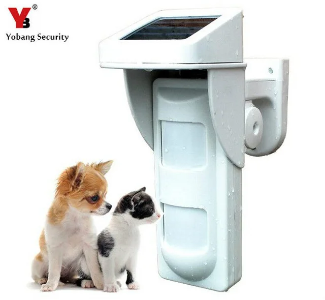 

Yobang Security 433mhz Wireless Solar Outdoor Waterproof Pet Immunity Friendly PIR Motion Sensor For Home Security Alarm System