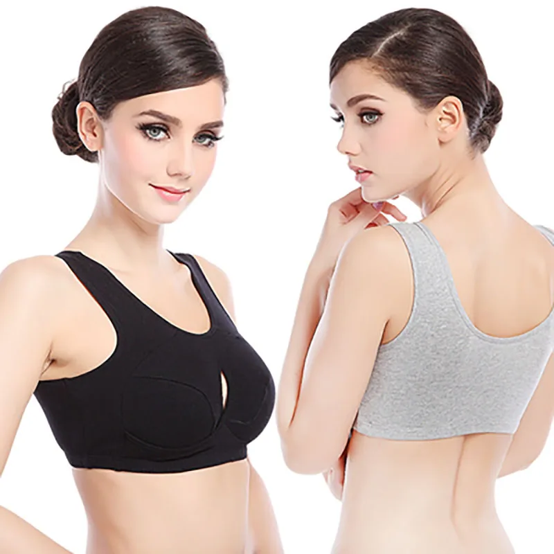 

Women 100% Cotton Push Up Bra Underwear M L XL XXL Size Breathable Top Fitness Women Padded brassiere bra for girl student