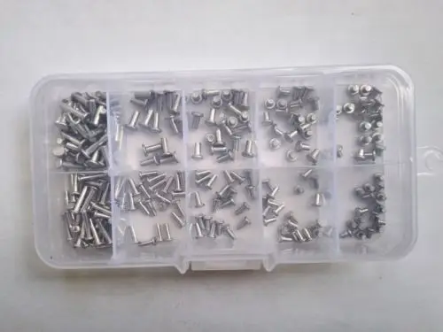 220 шт. набор алюминиевых заклепок с плоской головкой M2/M2.5|rivet stud|rivet banglerivet clutch |