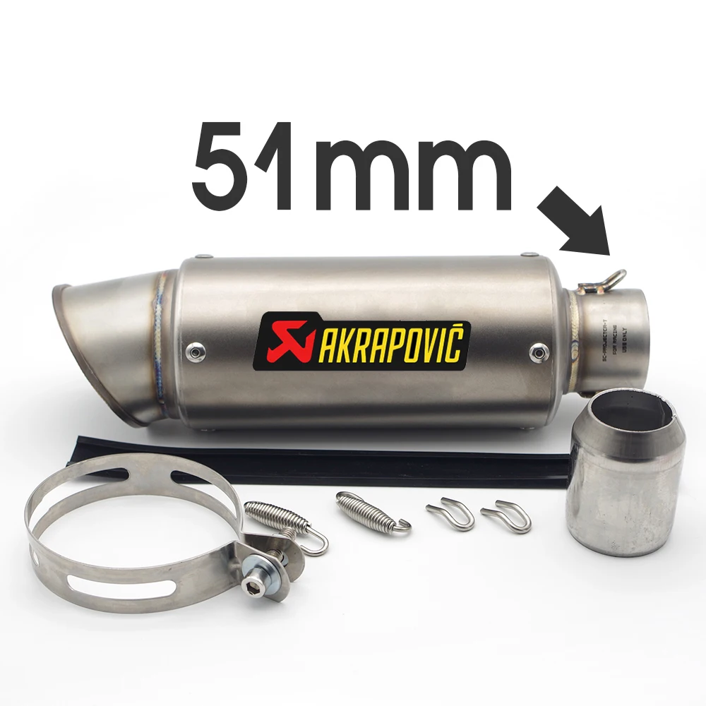 Akrapovic выхлопных газов для suzuki burgman125 burgman400 drz400 веслонос gs500 gsr600 gsr750 gsx s1000 ltz400 sv650 moto аксессуары - Цвет: A Sticker 51mm