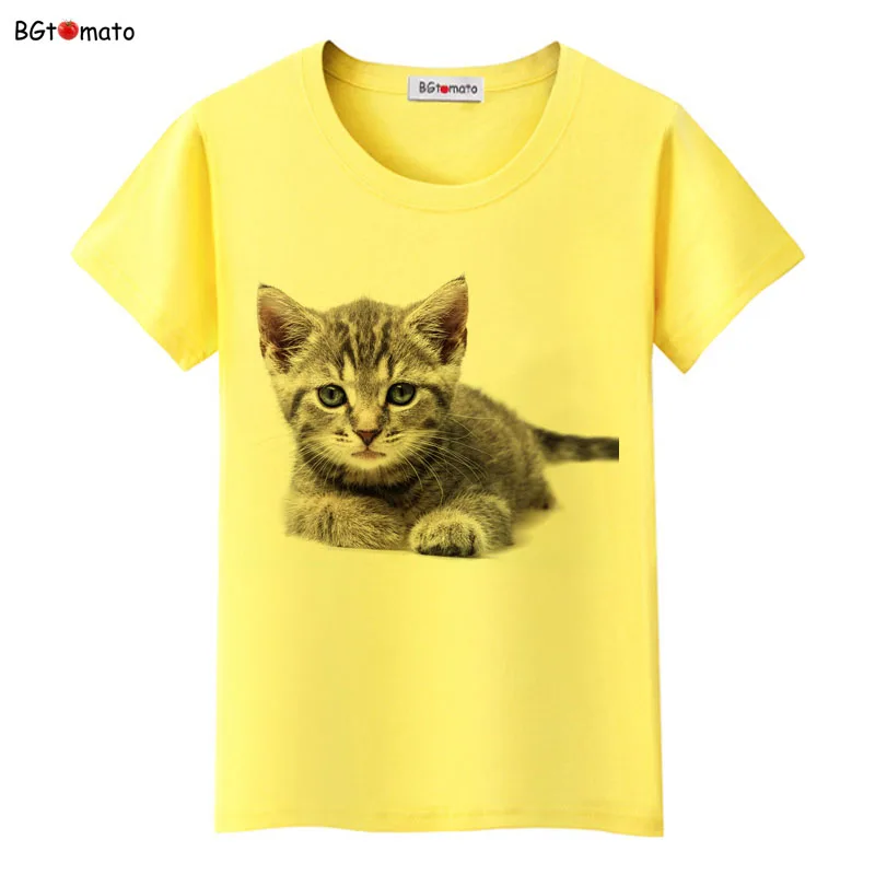 Футболка женская плюшевая с принтом в виде котят | Женская одежда