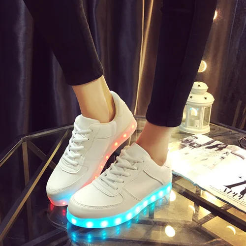 A37 White 7 ipupas/детская обувь; размеры 31-41; белые туфли со светодиодной подсветкой; Светящиеся кроссовки для мальчиков и девочек; Schoenen Homme; Светящиеся кроссовки - Цвет: A37 White