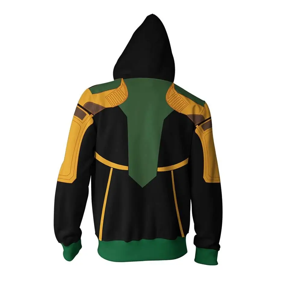 2019 Loki Мужская Толстая толстовка на молнии с капюшоном унисекс забавная 3D модная