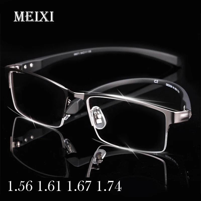 

Half Frame Ultralight Photochromism Nearsighted Glasses Resin Nearsight Woman Men Shortsighted Myopia teenager Anti-blue light