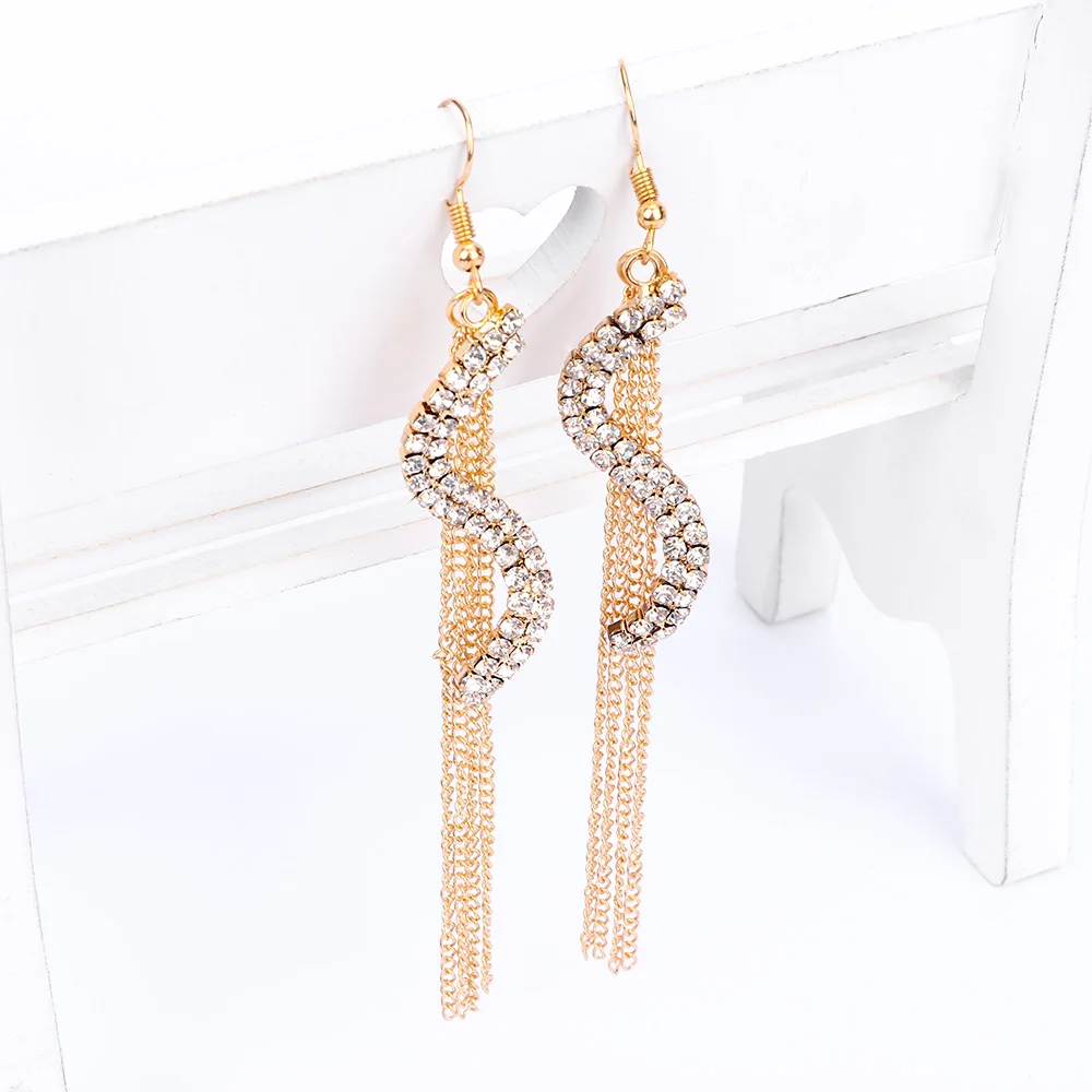 2019 деликатные длинные серьги для женщин спиральная S-образная цепочка Красивые