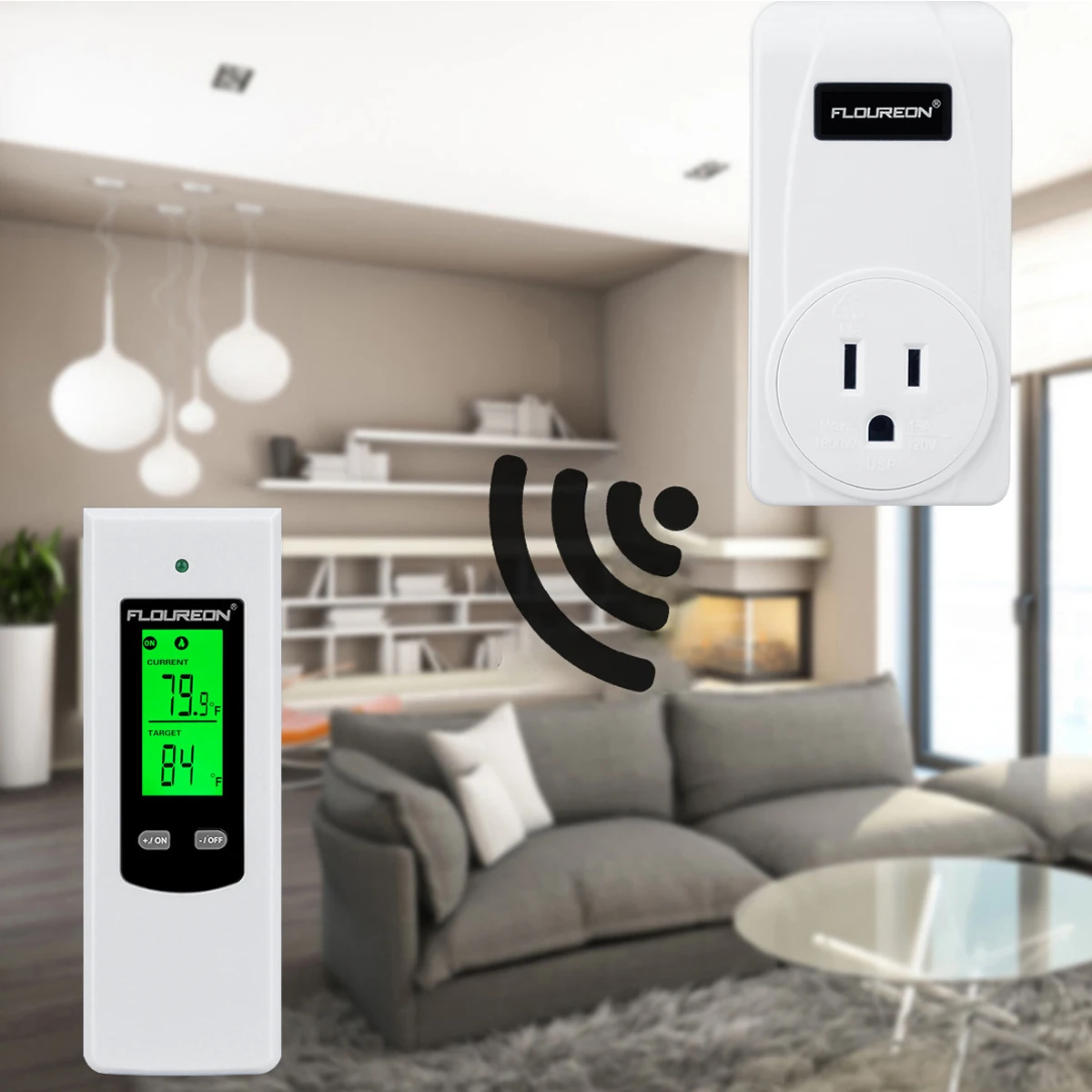 Floureon Wireless Thermostat RF Plug In Heating and Cooling Temperature Controller TS-808 US | Инструменты