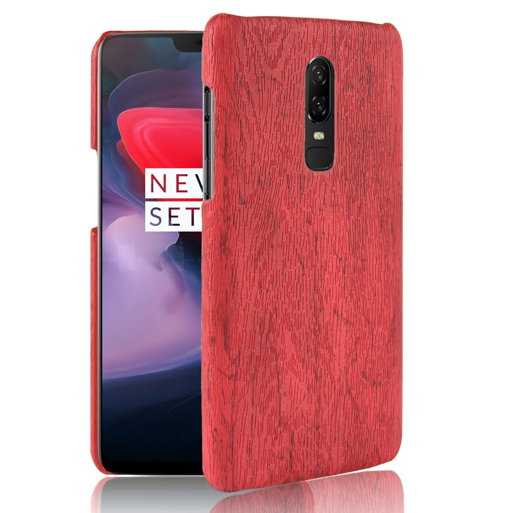 Чехол для Oneplus 6 чехол твердый кожаный Ретро телефона с деревянным лицевым