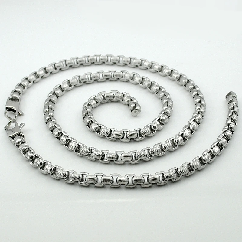 AMUMIU новый дизайн крутая Мужская круглая коробка ювелирный набор серебристый