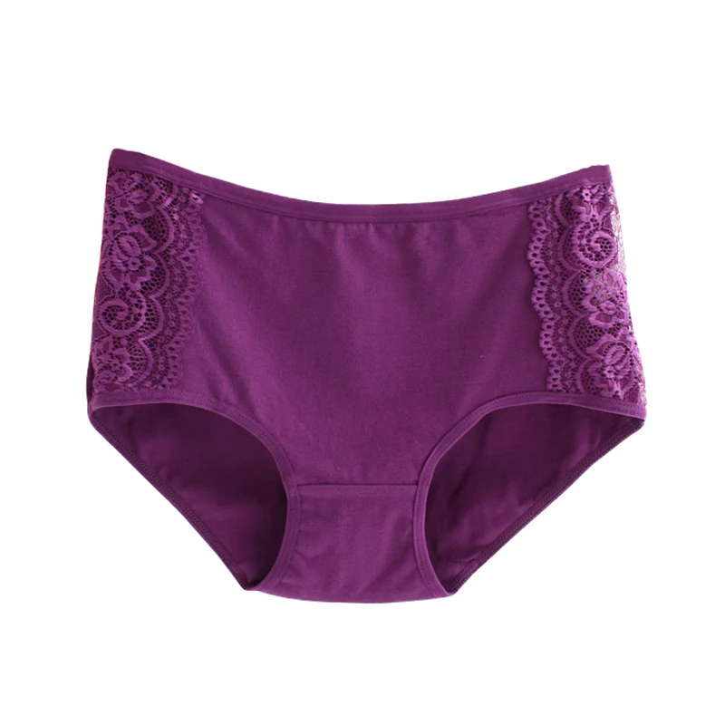 300PCS / LOT Big Size Underwear Women Cotton Briefs Panties Sexy Lace Lady Short Pants Brief Bragas |