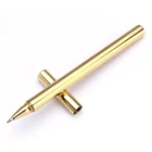 Высококачественная Роскошная золотистая дополнительная миниатюрная сверхтонкая шариковая ручка, медная шариковая ручка Caneta, канцелярские принадлежности для письма и офиса