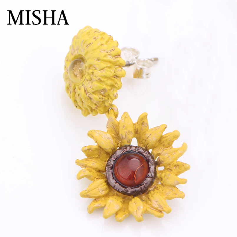 

MISHA Fashion Jewelry Handmade Sunflower Earrings For Women Gift Party High Quality 2431