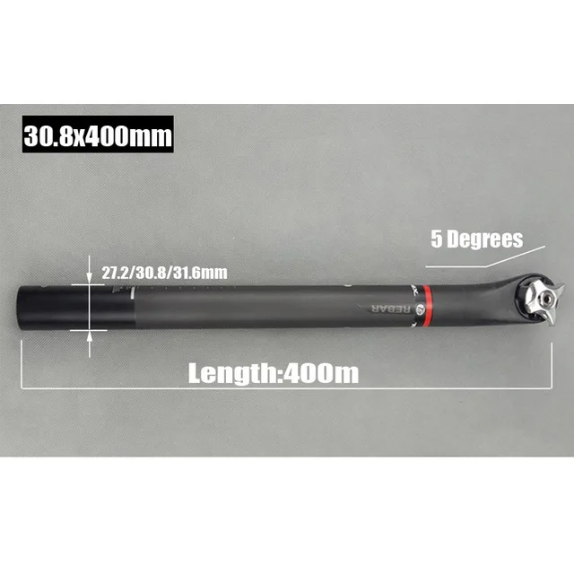 30.8x400mm TMAEX углеродного Подседельный штырь волокно Дорожный комплект для велосипеда Черный 27,2/30,8/31,6 мм карбоновая Передняя Велосипедная вилка углеродная стойка для велосипедного сиденья аксессуары - Цвет: 30.8x400mm