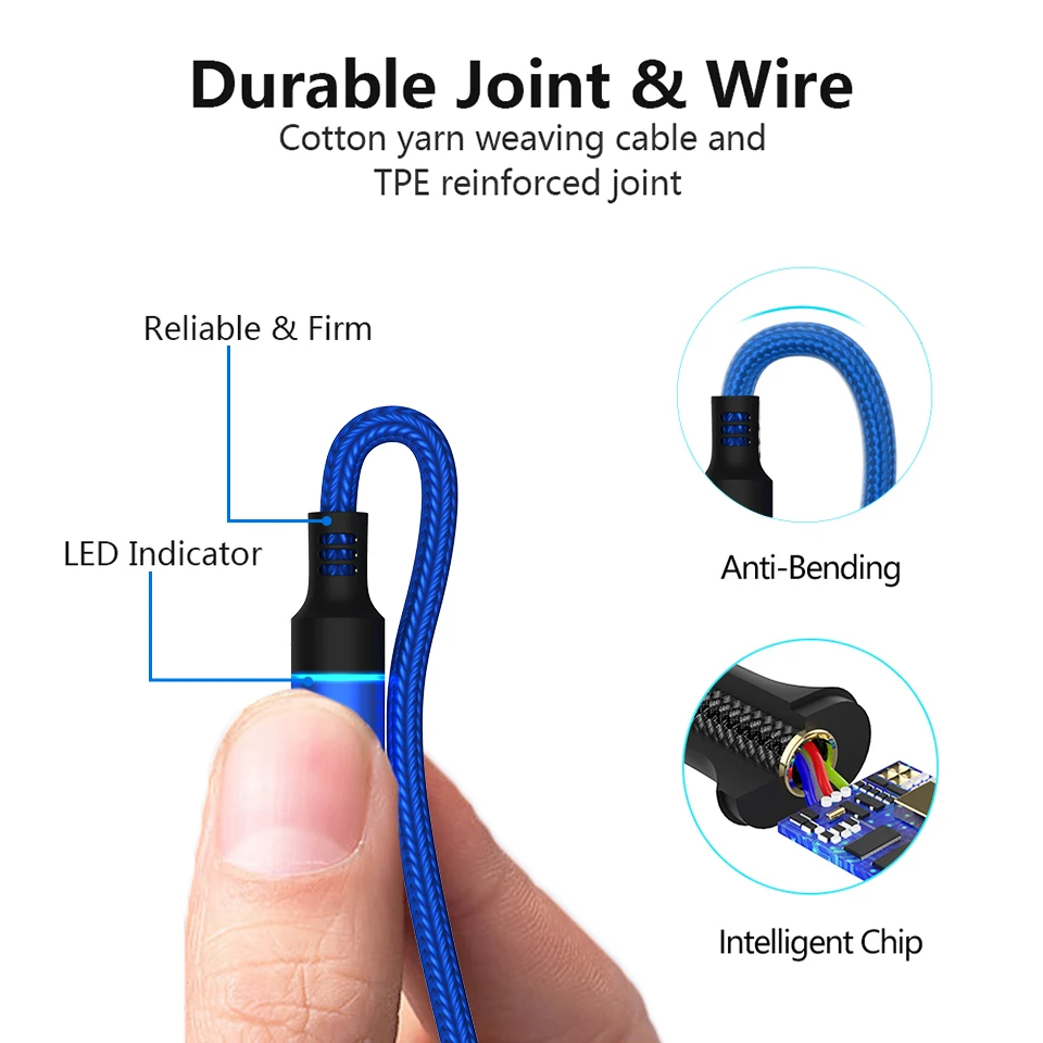 ZRSE 3A Магнитный кабель для быстрой зарядки usb type C Micro USB кабели iPhone 5 6 7 8 XS XR X 3 в 1