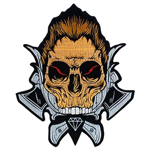 skull Нашивки на мотоцикл, тигр, дракон, слон, Череп, вышитые наклейки, железная нашивка для рок-куртки, джинсов, ткань, аппликация, значок - Цвет: skull