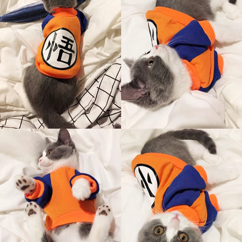 Теплая зимняя одежда для кошек Забавный костюм домашних животных милых свитер и
