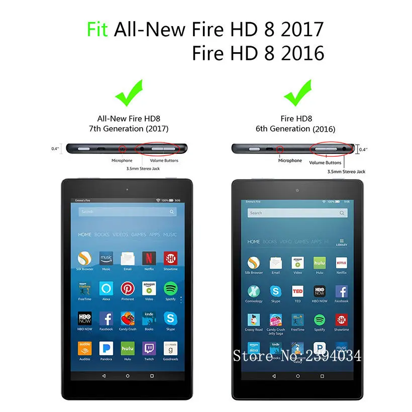 Для Amazon Kindle Fire HD 8 2017 7-го поколения детский чехол для планшета искусственная кожа
