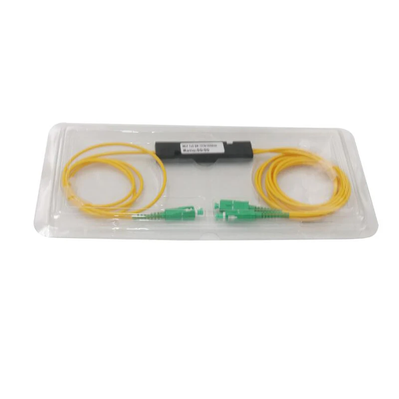 

SC APC PLC 1X2 50/50 Fiber Optic splitter PLC 1X2 SC APC Single Mode FBT Optical Splitter Optical Coupler