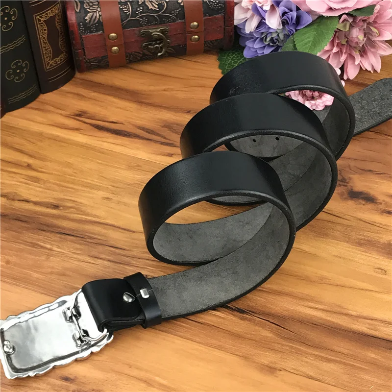 Роскошный мужской ремень с металлической пряжкой из натуральной кожи Ceinture Homme, кожаный ремень для мужчин, джинсовый мужской ремень Riem Wide MBT0589