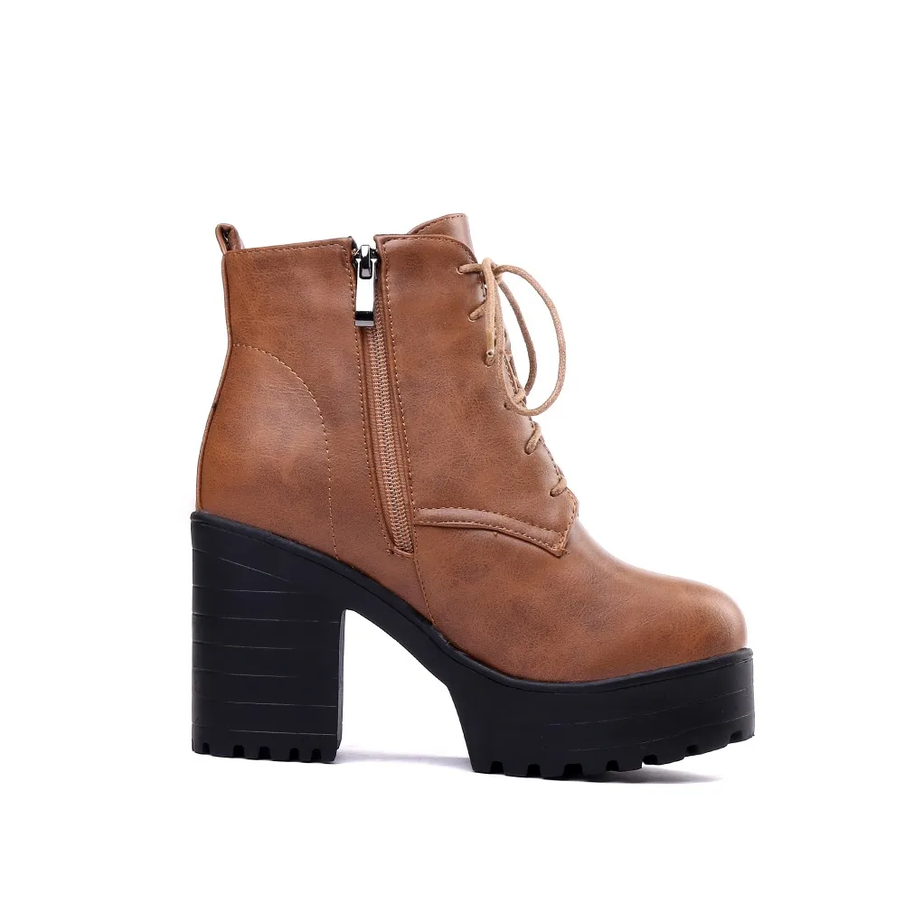 CDPUNDARI platform Ankle boots for women High heel boots Ladies Winter boots shoes woman botas mujer botte femme zapatos mujer