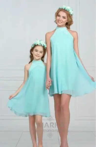 Шифоновый Семейный комплект, платье для мамы и дочки одежда для всей семьи «Мама и я» одинаковые комплекты для семьи семейная одежда YN