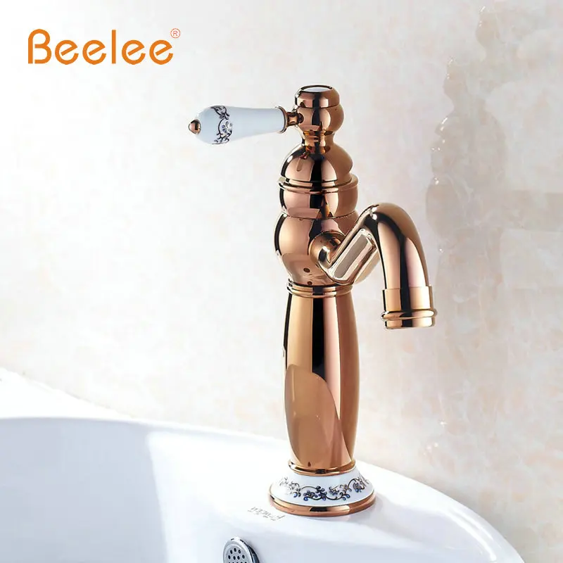 BL9842G розовое золото Медь смеситель Pots холодной и горячей воды Outlet поворотный