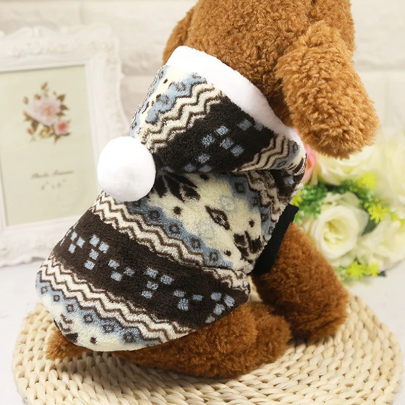 Двухслойная хлопчатобумажная салфетка Одежда для собак с капюшоном короткая